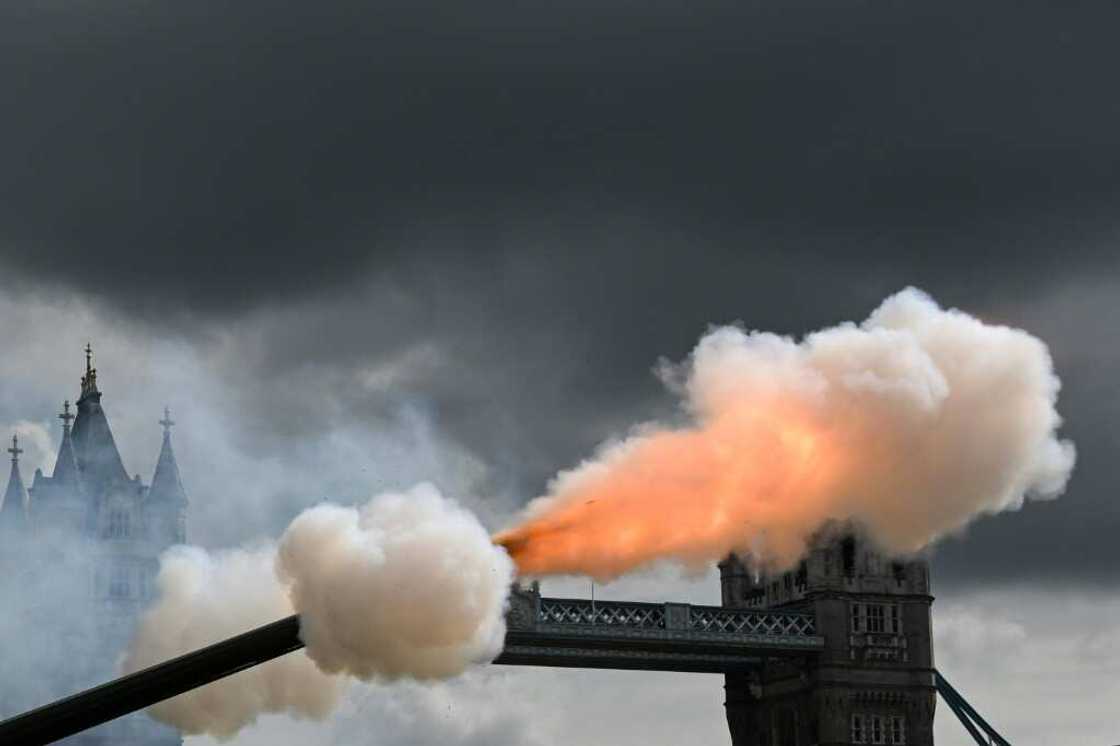 Church bells and ceremonial gun salutes for the departed monarch rang out across the UK