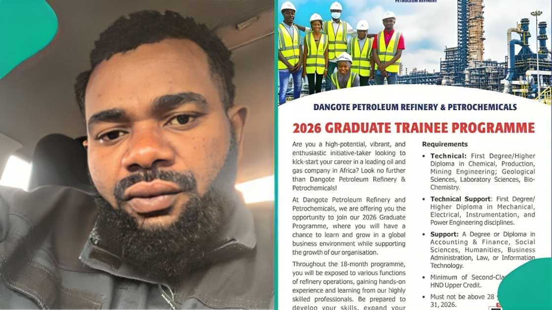 Young man laments online after checking Dangote recruitment requirements