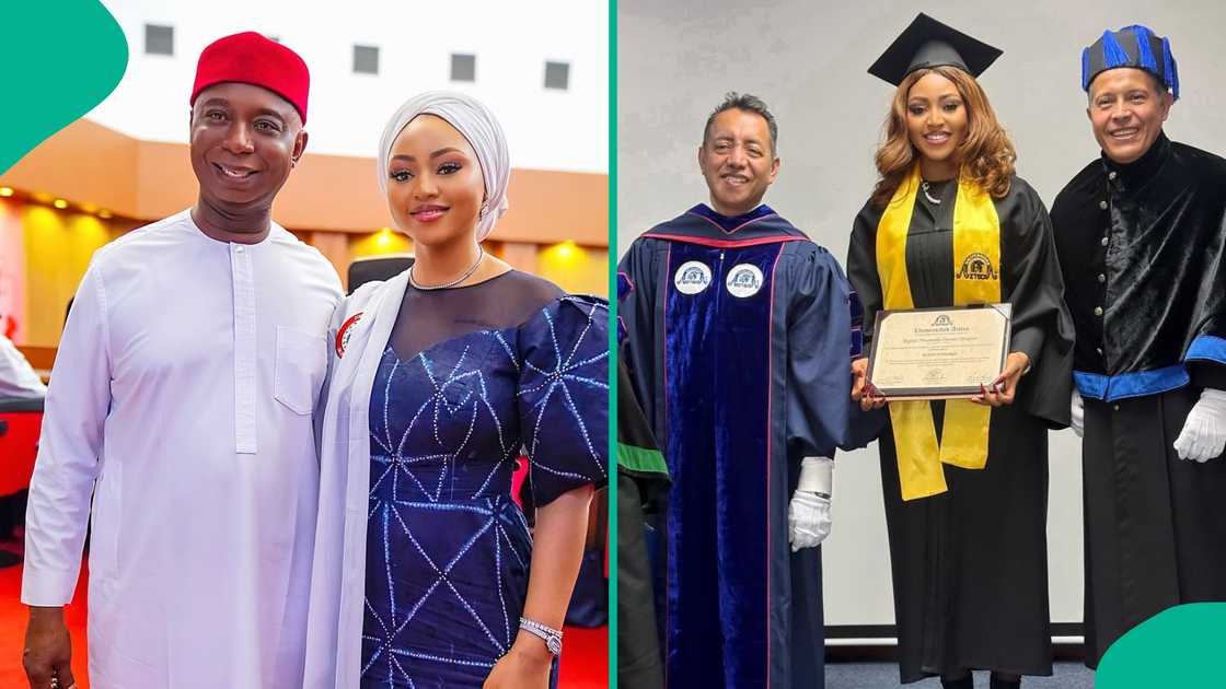 Ned Nwoko reacts as Regina Daniels bags university degree.