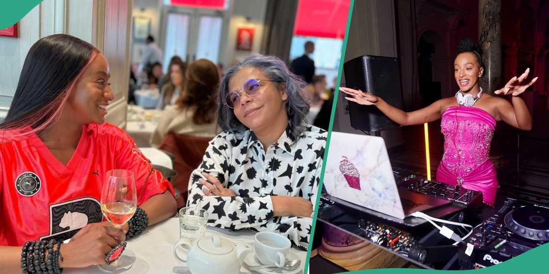 Dj Cuppy shares pictures while working. Dj Cuppy shares pictures while working.