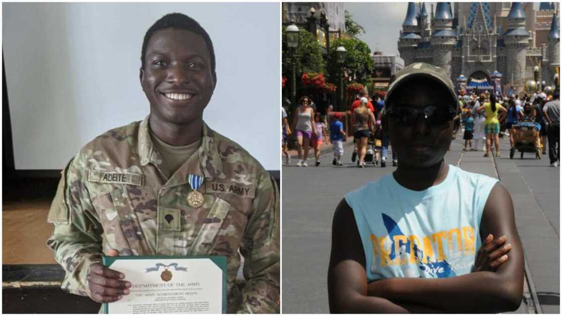 The man is serving in the US Army. The man is serving in the US Army.