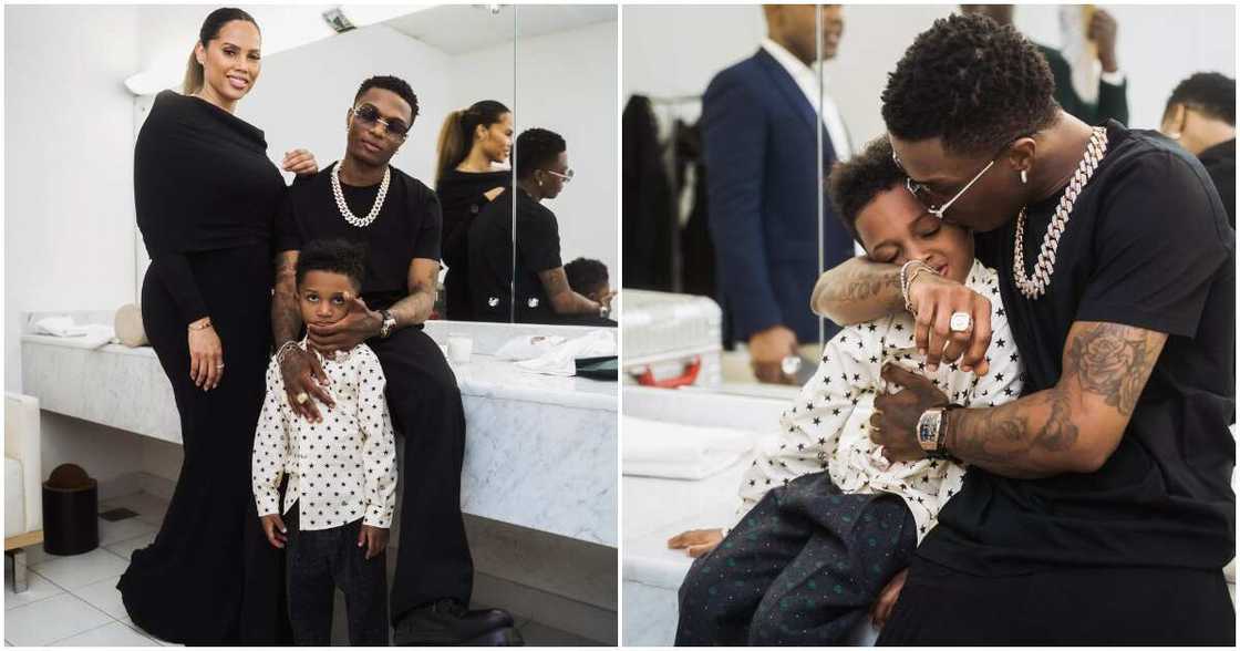 Wizkid with Jada and Zion in rare family photos.