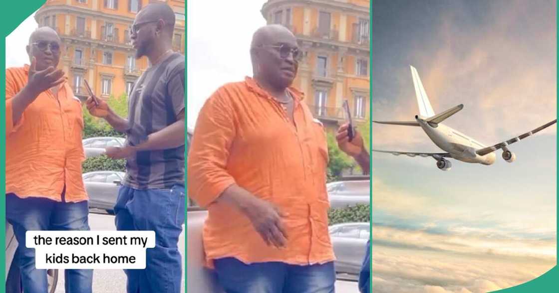 Man sends his children to Nigeria. Man sends his children to Nigeria.