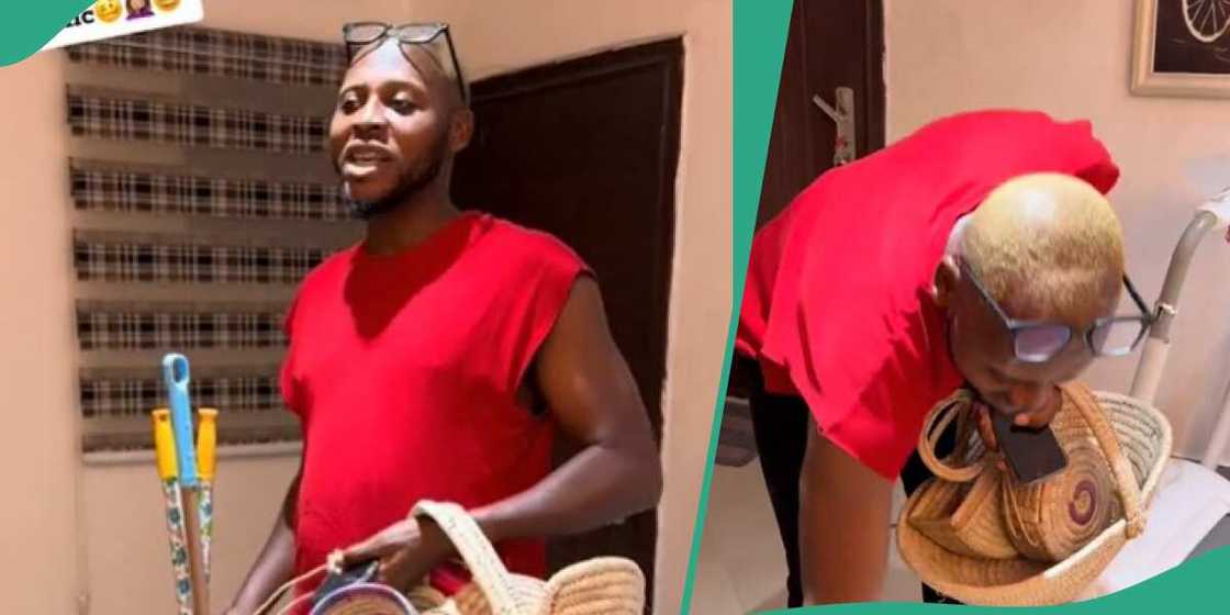 Photo of husband who is fond of buying things on traffic Photo of husband who is fond of buying things on traffic