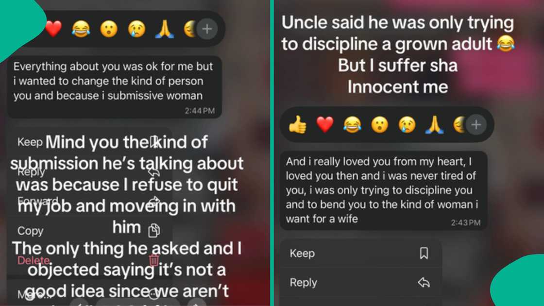 Young lady posts chats as her former boyfriend begs for second chance