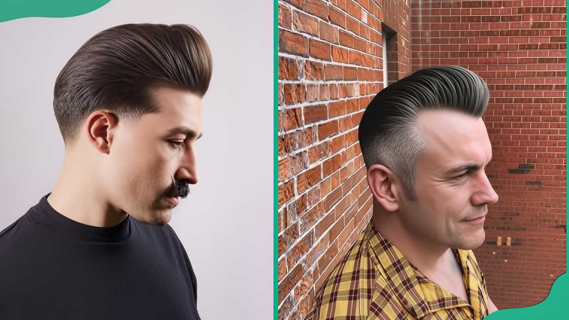 Slicked-back hair (Pompadours) Slicked-back hair (Pompadours)