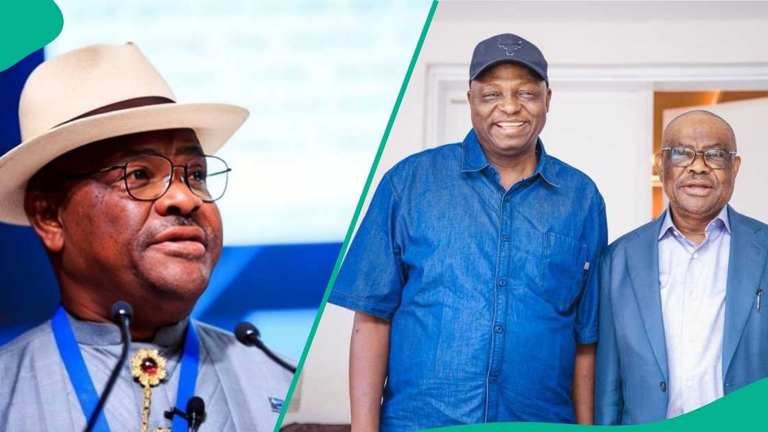 FCT Minister Nyesom Wike visits APC Chairman Nentawe Yilwatda in Abuja. FCT Minister Nyesom Wike visits APC Chairman Nentawe Yilwatda in Abuja.