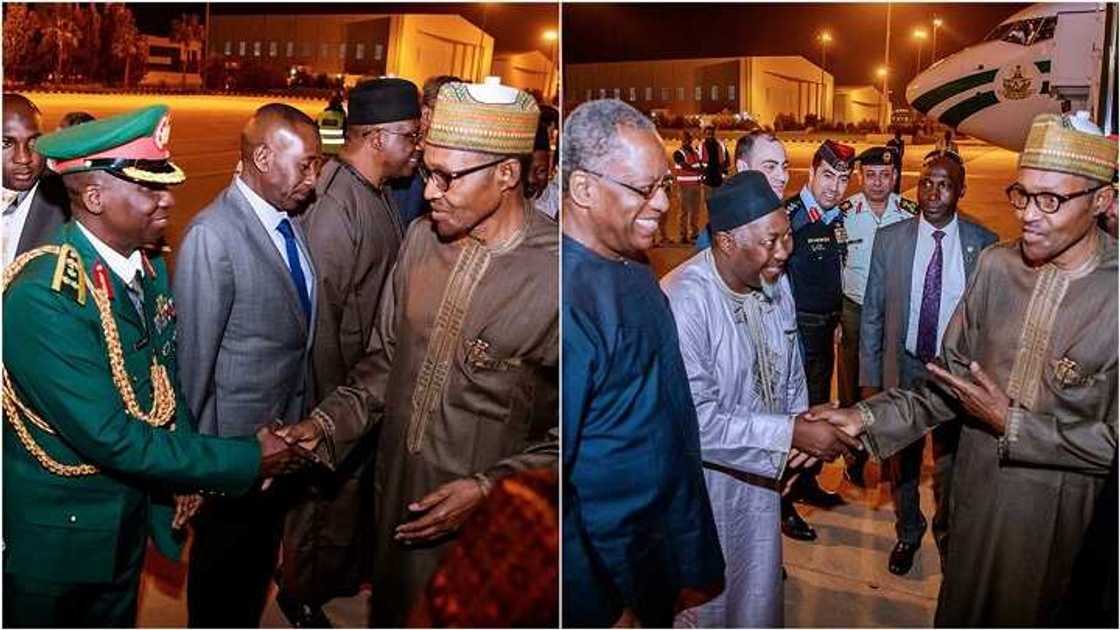 Kalli yadda Buhari ya shiga kasar Jordan (Hotuna) Kalli yadda Buhari ya shiga kasar Jordan (Hotuna)