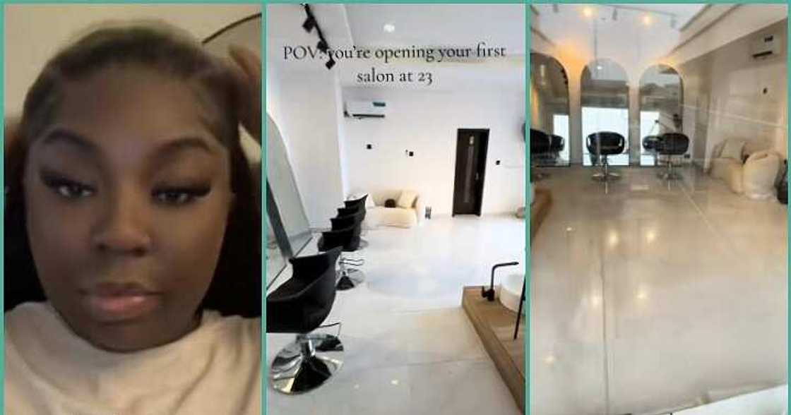 Young lady shows off her exquisite salon at the age of 23, video inspires many Young lady shows off her exquisite salon at the age of 23, video inspires many