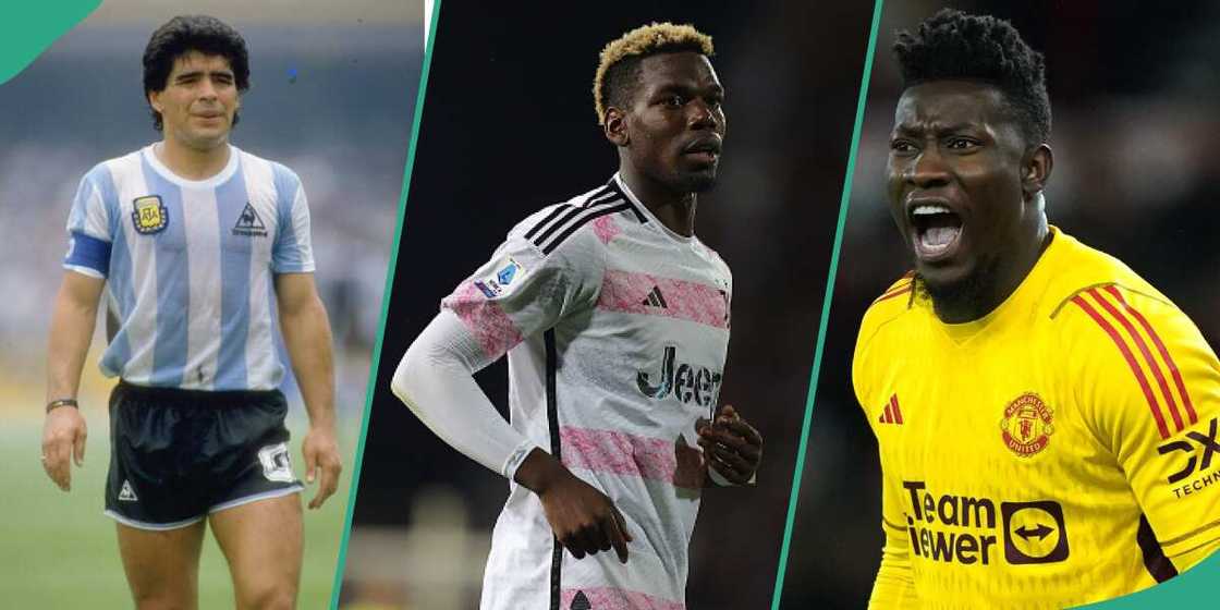 Diego Maradona, Paul Pogba, Andre Onana Diego Maradona, Paul Pogba, Andre Onana