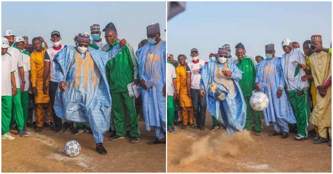 Senate President Shows off Amazing Football Skills, Stirs Reactions on Social Media Senate President Shows off Amazing Football Skills, Stirs Reactions on Social Media