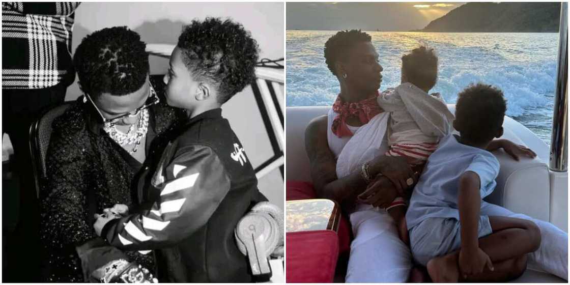 Wizkid and son Zion, Wikzid with sons