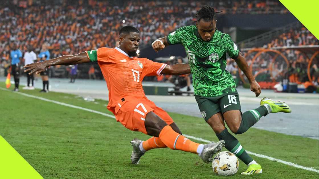 Ademola Lookman, Serge Aurier, Super Eagles, Nigeria, AFCON 2023 final, Alassane Ouatarra Olympic Stadium, Ebimpe, Abidjan, Ivory Coast, February 11, 2024.