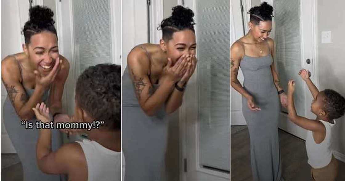 Little boy tries to differentiate mum and twin sister, confusion Little boy tries to differentiate mum and twin sister, confusion