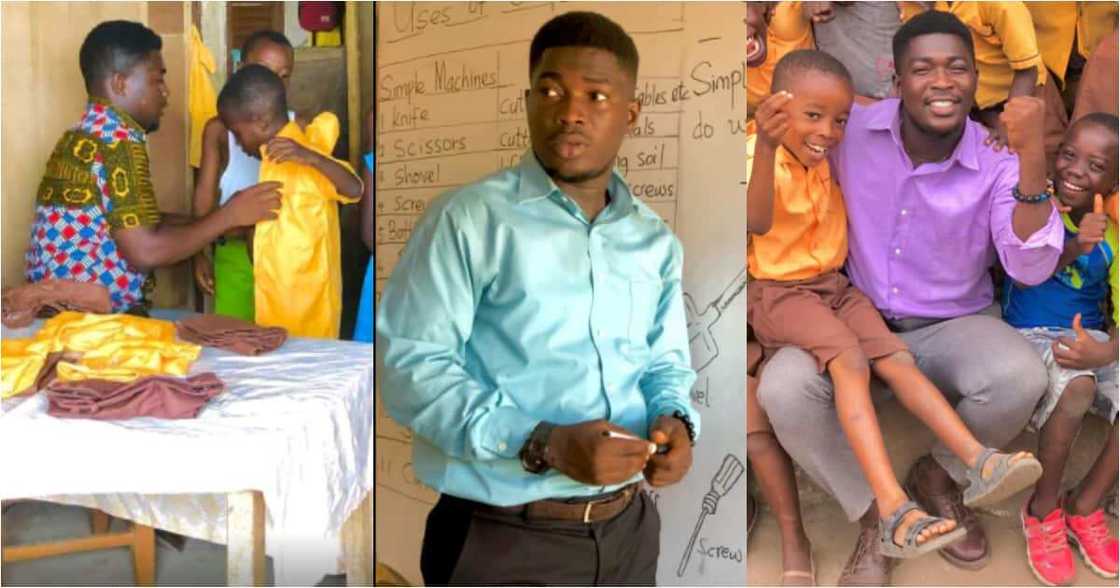 Fredrick Mensah and his pupils Fredrick Mensah and his pupils