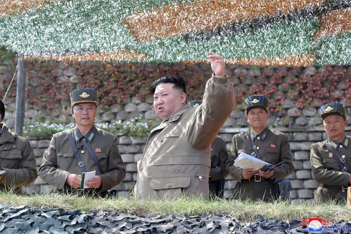 A North Korean official news agency photo shows leader Kim Jong Un attending a large-scale air attack training exercise for the Korean People's Army Air Force, at an undisclosed location in October A North Korean official news agency photo shows leader Kim Jong Un attending a large-scale air attack training exercise for the Korean People's Army Air Force, at an undisclosed location in October