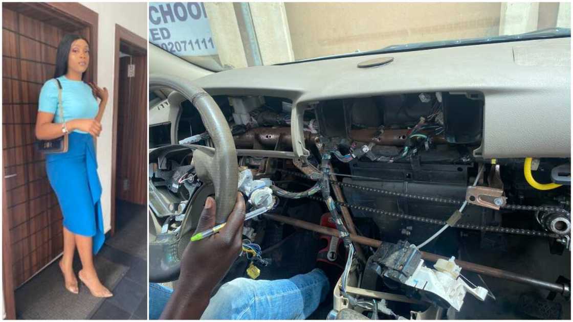 Lady shares photos of car driving school taught her with, stirs heated reactions