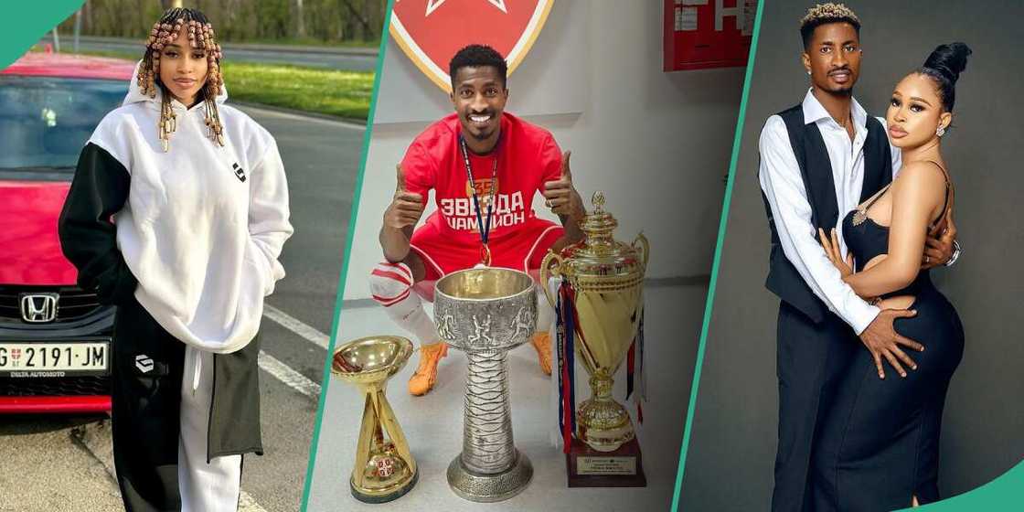 Nollywood actress Yetunde Barnabas celebrates as her hubby Peter Olayinka wins a league double in Serbia. Nollywood actress Yetunde Barnabas celebrates as her hubby Peter Olayinka wins a league double in Serbia.