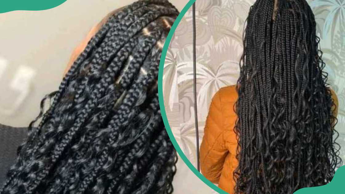 Long knotless goddess braids