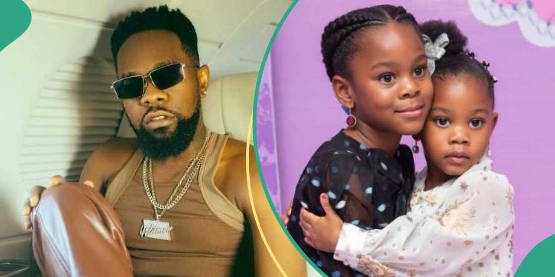 Singer Patoranking and his daughters