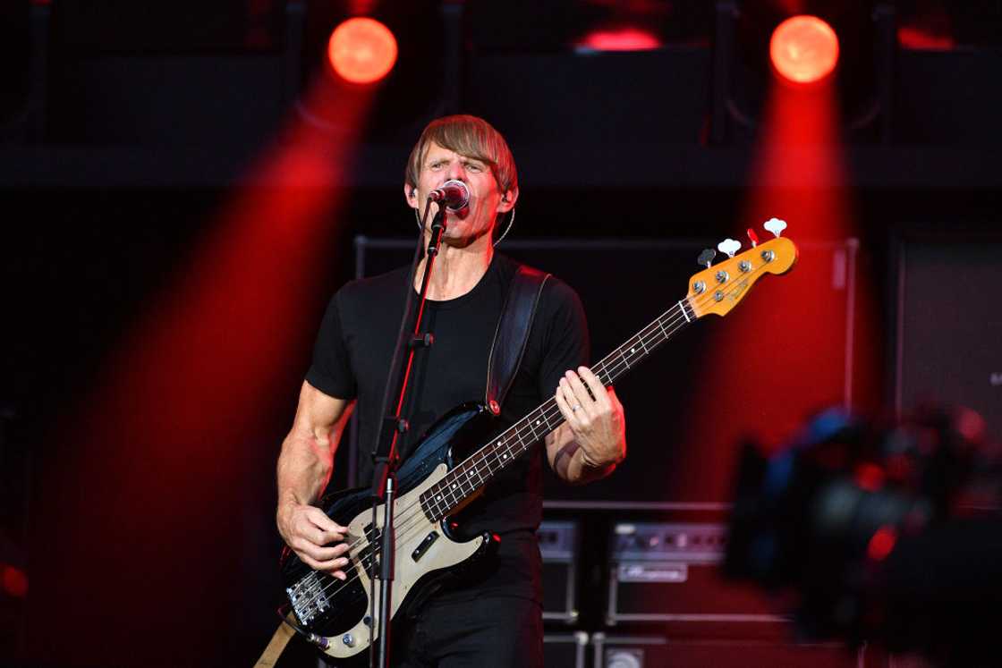 Chris Chaney performs at an event in England