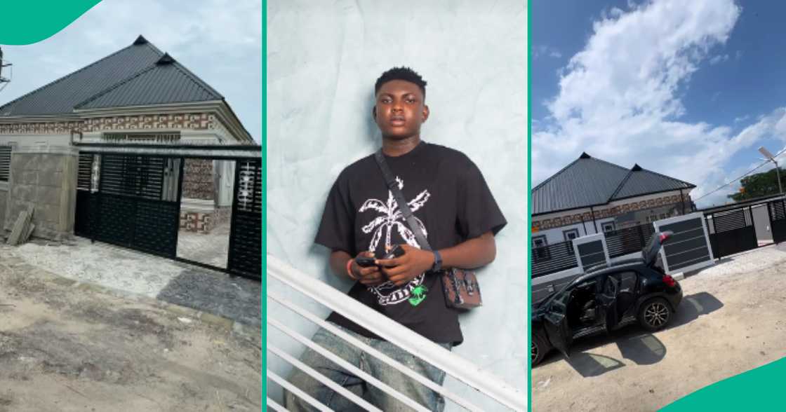 Man Builds First House, Celebrates as He Flaunts beautiful Bungalow on Social Media Man Builds First House, Celebrates as He Flaunts beautiful Bungalow on Social Media