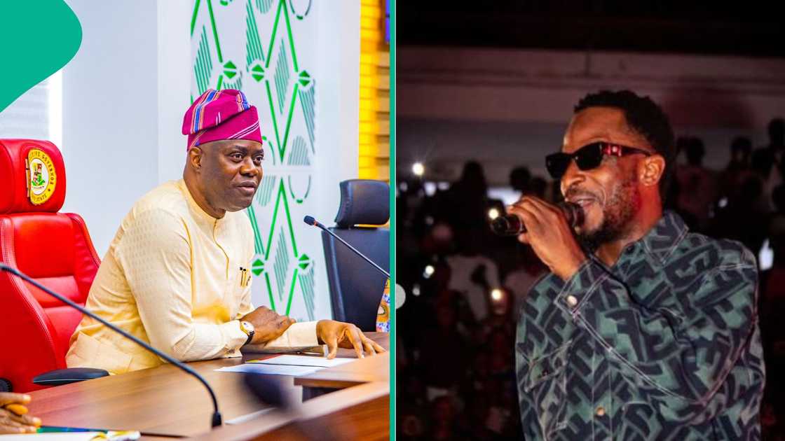 Governor Seyi Makinde of Oyo State has met with Nigerian singer, Alexander Akande, better known as 9ice. Governor Seyi Makinde of Oyo State has met with Nigerian singer, Alexander Akande, better known as 9ice.