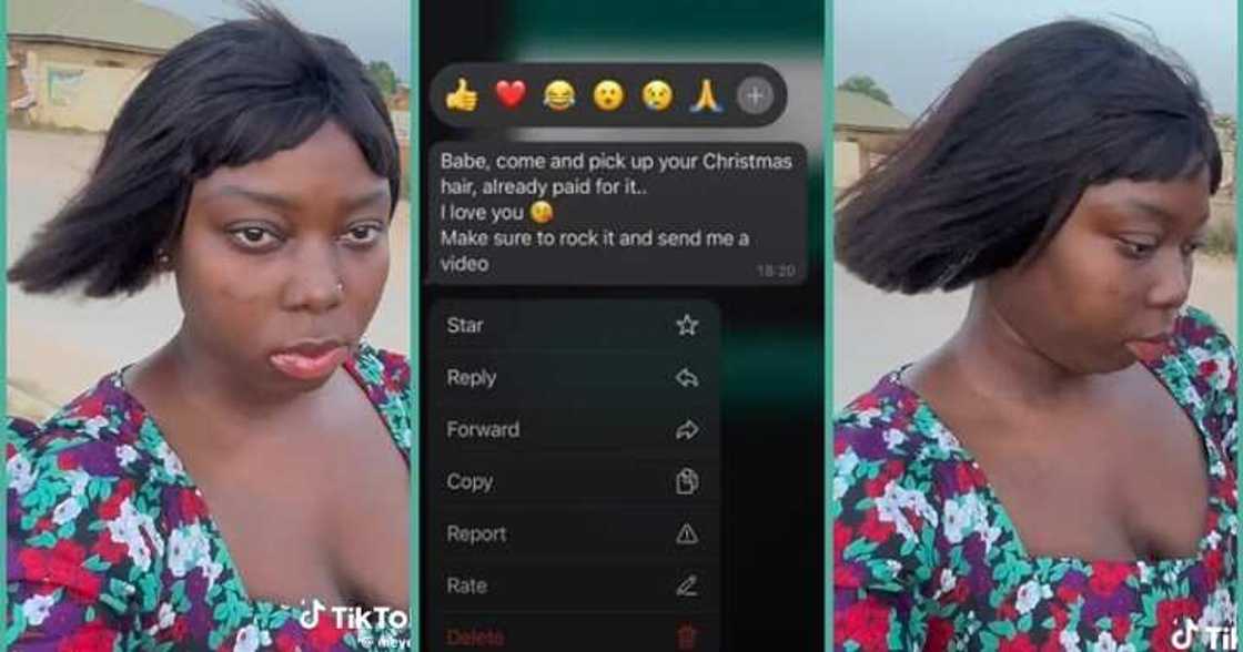 Lady shows off the wig her boyfriend gave her for Christmas Lady shows off the wig her boyfriend gave her for Christmas