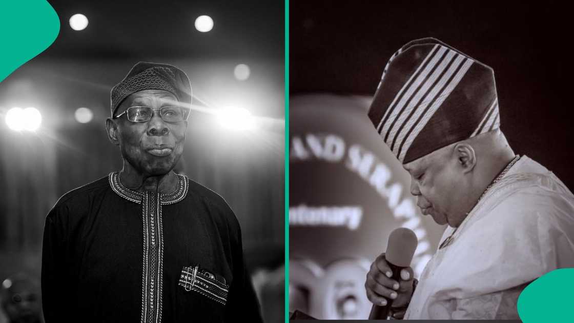 The moment that former President Olusegun Obasanjo asked Governor Ademola Adeleke to go and take his seat has got Nigerians talking. The moment that former President Olusegun Obasanjo asked Governor Ademola Adeleke to go and take his seat has got Nigerians talking.