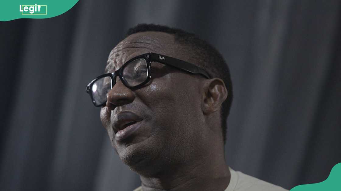 Omoyele Sowore in black-framed glasses and a light top, speaking at Wole Soyinka's fireside chat with editors in Lagos, 2023 Omoyele Sowore in black-framed glasses and a light top, speaking at Wole Soyinka's fireside chat with editors in Lagos, 2023