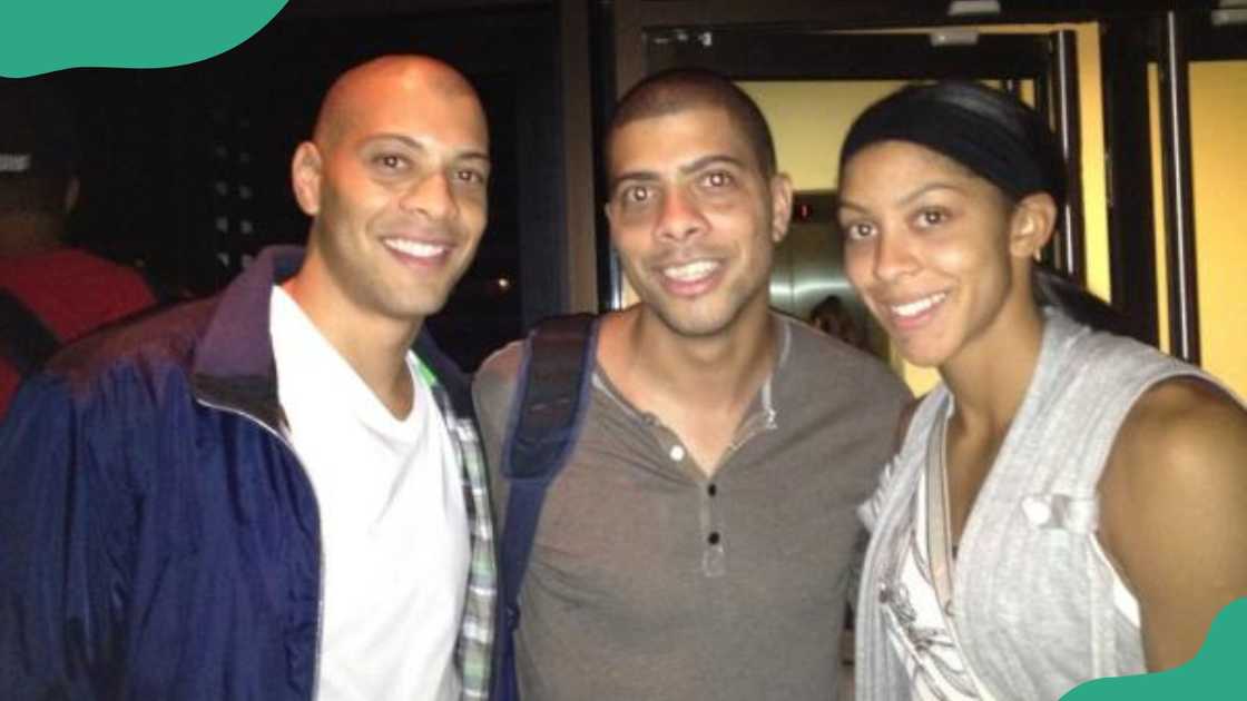 Candace Parker with her two elder brothers, Anthony and Marcus Parker.