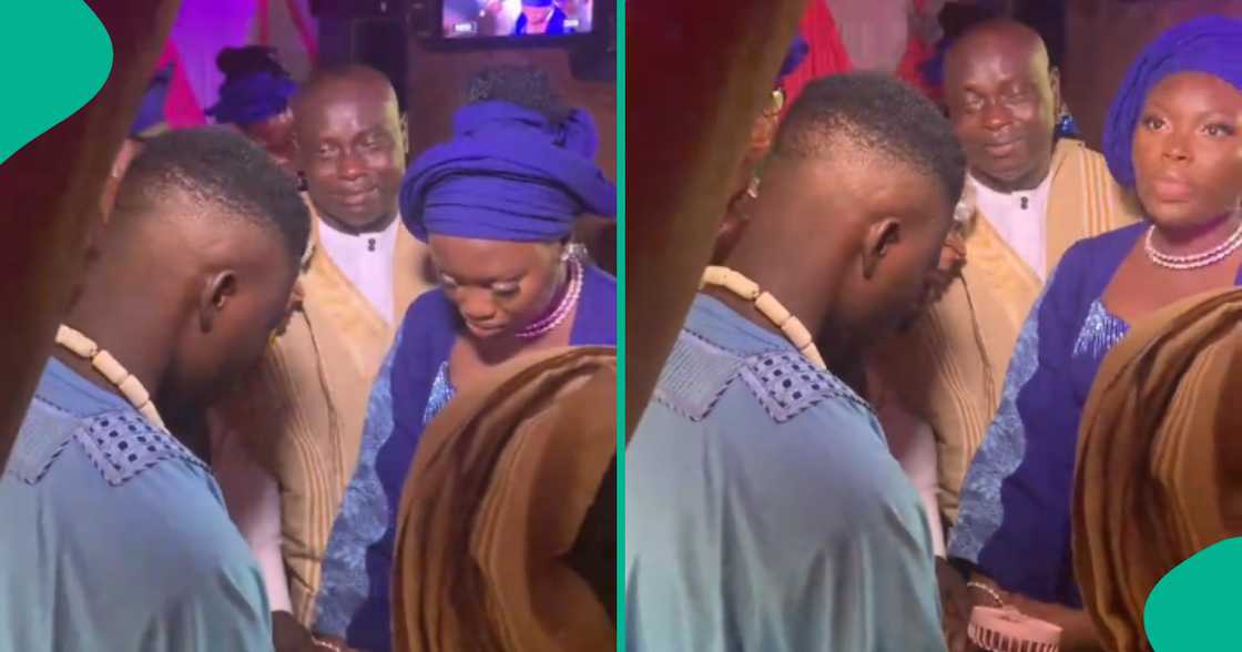 Bride's dad spotted tearfully begging groom about his daughter