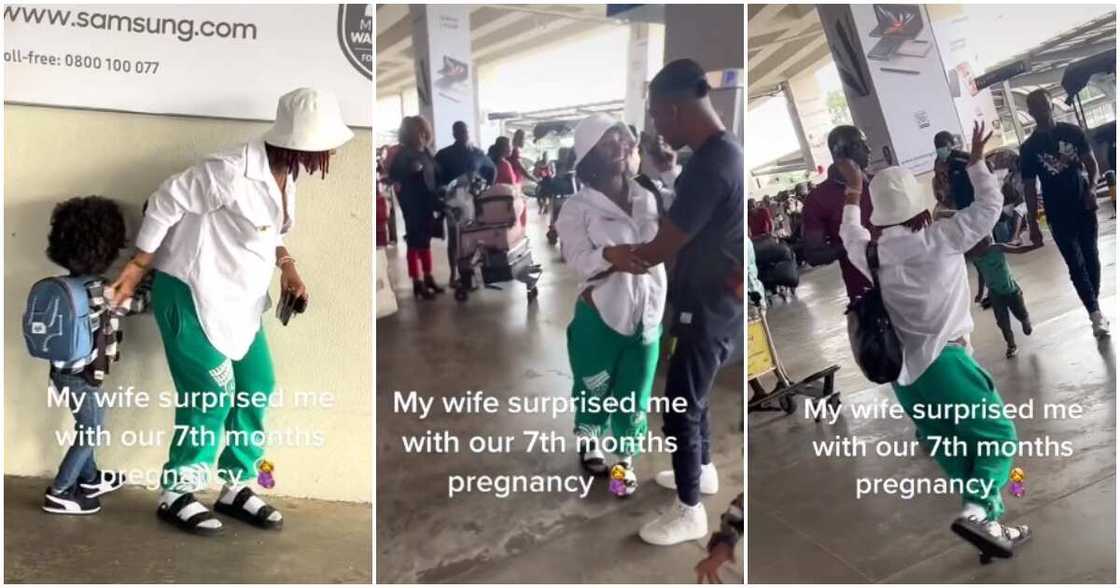 Man shocked to see wife pregnant, man returns home to see wife pregnant, man returns to see wife 7 months pregnant