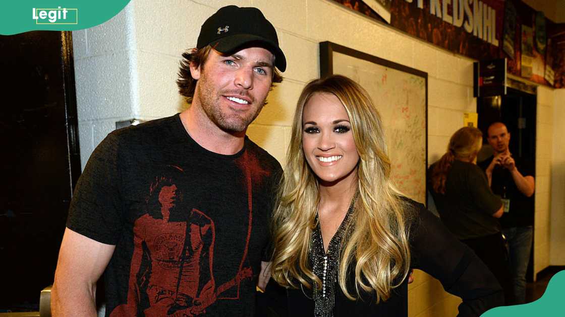 The Nashville Predators' Mike Fisher and Carrie Underwood at the Bridgestone Arena