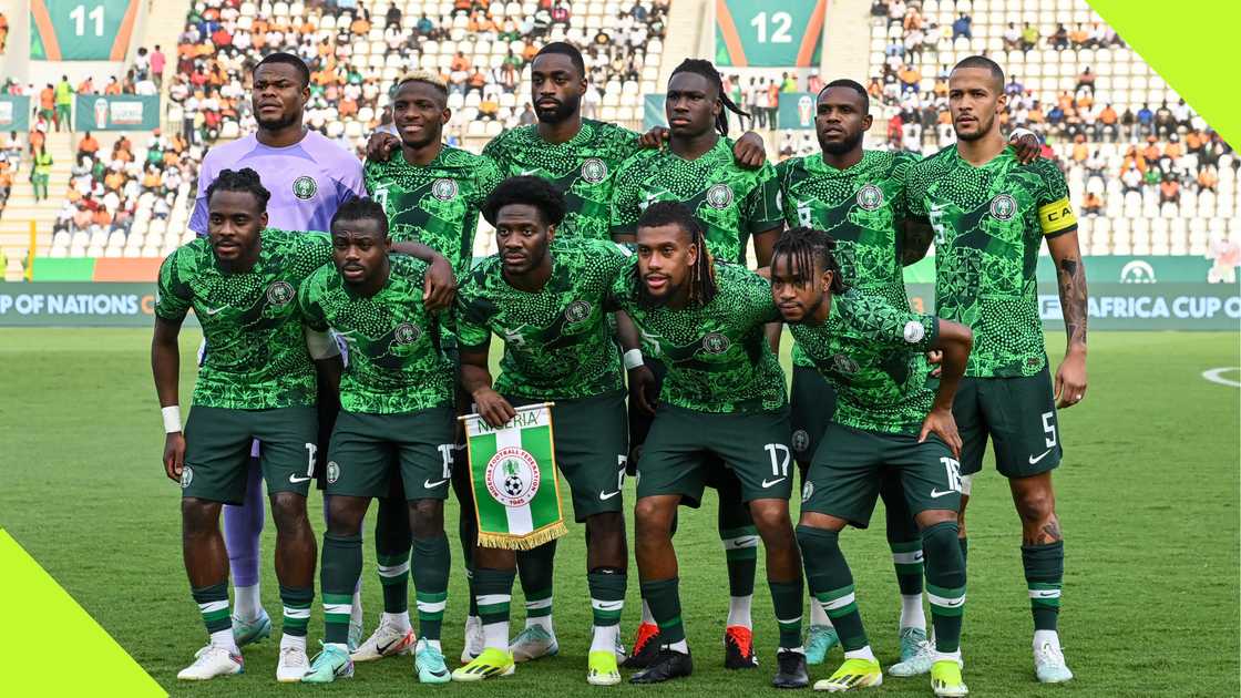 Super Eagles of Nigeria players pose for a team photo