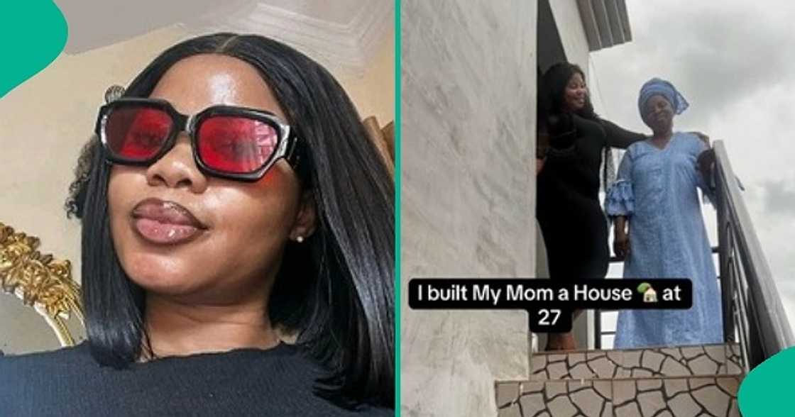 Lady who just clocked 27 builds house for mum, celebrates in video Lady who just clocked 27 builds house for mum, celebrates in video