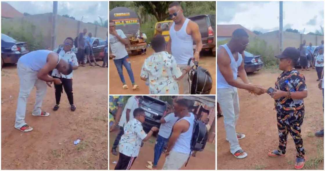 Zubby Michael respects Aki and Pawpaw, bows to greet them. Zubby Michael respects Aki and Pawpaw, bows to greet them.