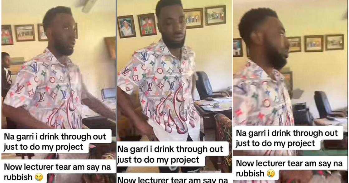 Man cries out as supervisor trashes project work Man cries out as supervisor trashes project work