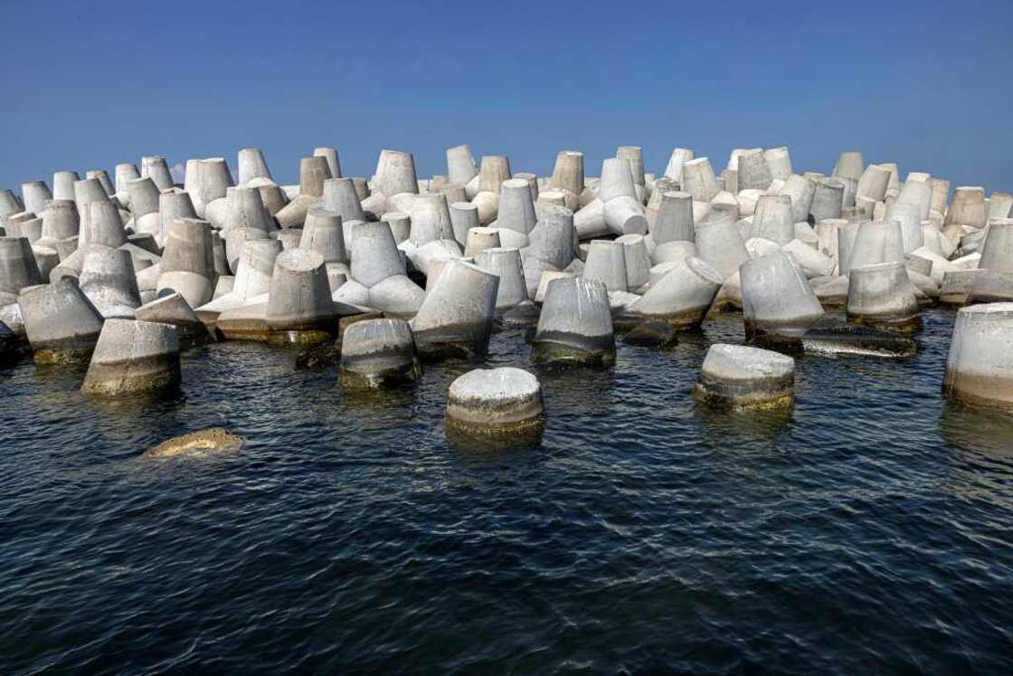 Losing battle? A barrier to hold back the Mediterranean in Egypt's threatened second city, Alexandria