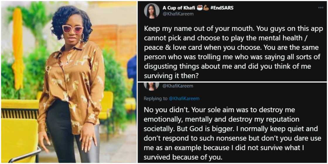 BBNaija's Khafi slams lady who trolled her and called her a survivor BBNaija's Khafi slams lady who trolled her and called her a survivor