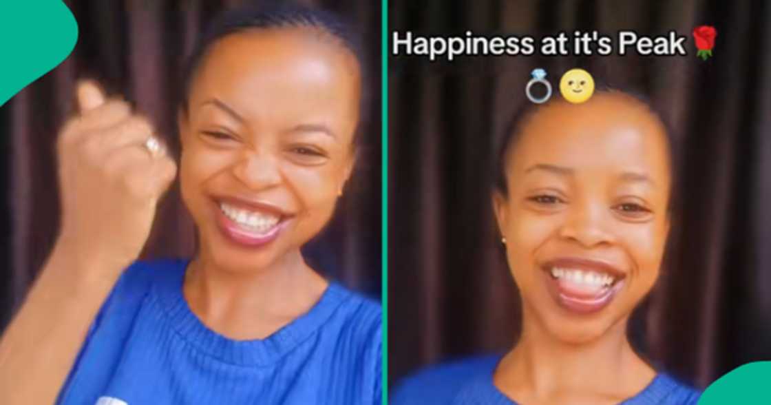 Nigerian lady expresses joy online after her man got engaged to her. Nigerian lady expresses joy online after her man got engaged to her.