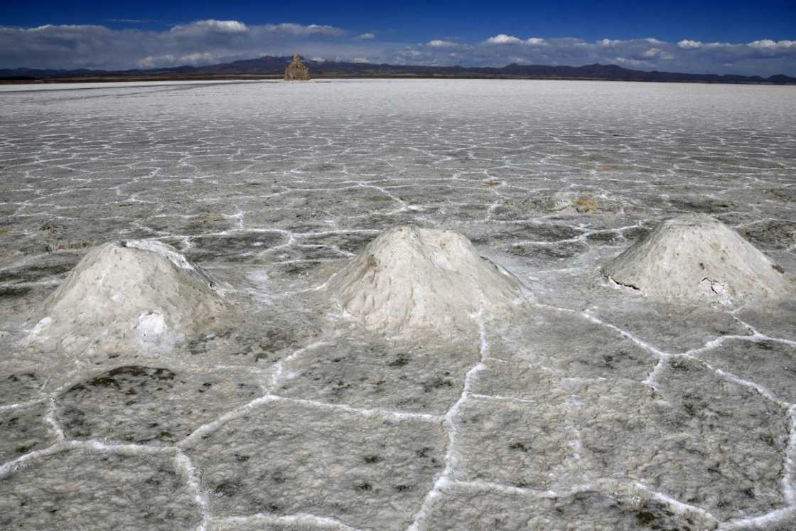 View of Uyuni, the world's largest salt flat, in southern Bolivia, on November 9, 2016