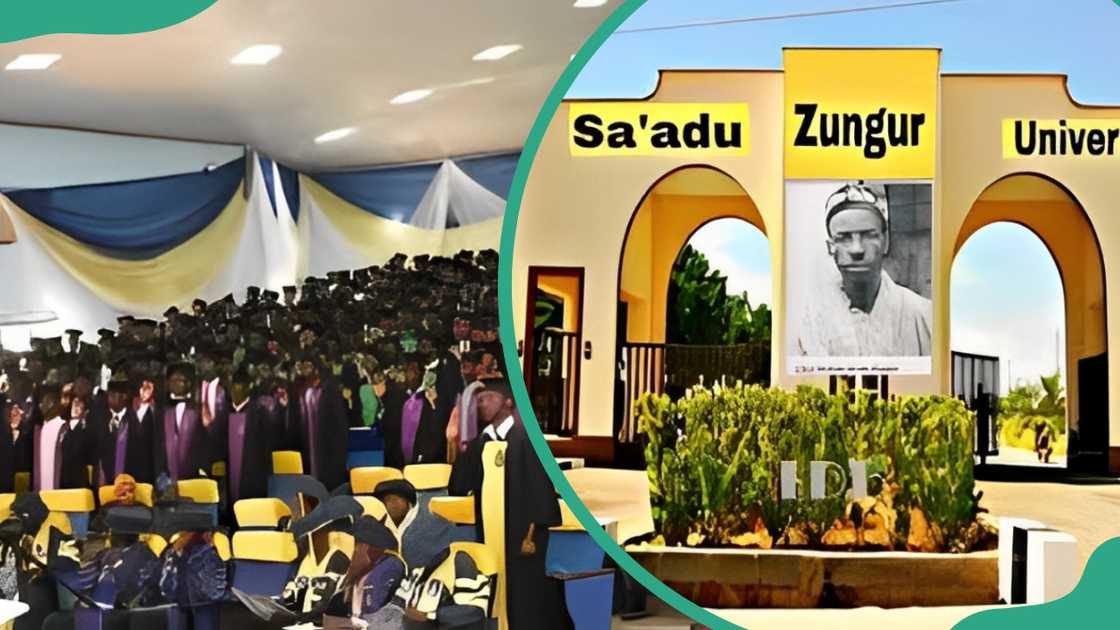 Sa'adu Zungur University graduants (L). Gate section of Sa'adu Zungur University Sa'adu Zungur University graduants (L). Gate section of Sa'adu Zungur University