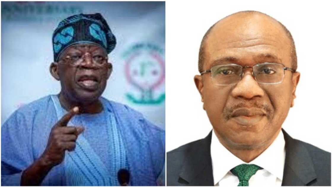 Shugaban kasa Bola Tinubu da Godwin Emefiele