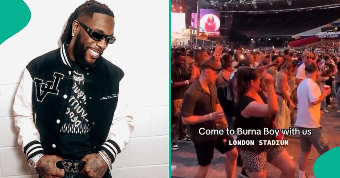 Burna Boy's oyinbo fans perform choreography to his song. Burna Boy's oyinbo fans perform choreography to his song.