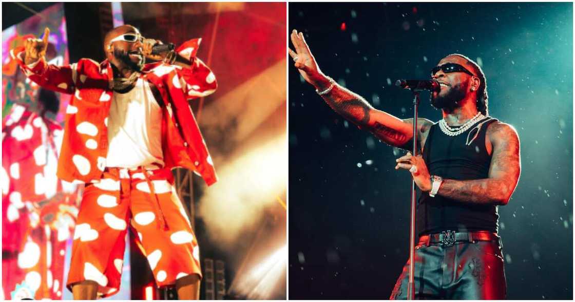 Davido and Burna Boy live performance. Davido and Burna Boy live performance.