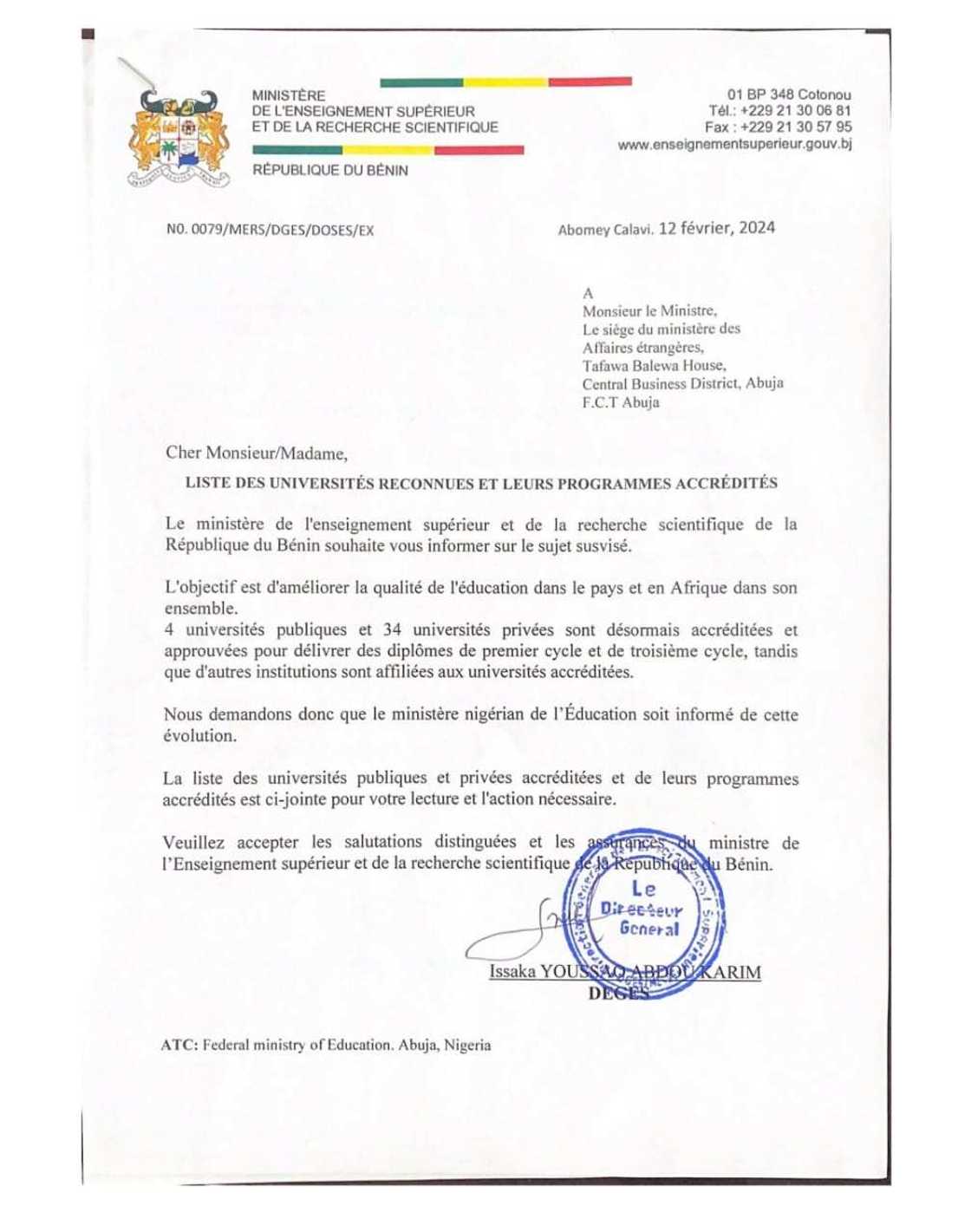 Certificate Racketeering: Documents reveal lists of 38 accredited universities in Benin Republic Certificate Racketeering: Documents reveal lists of 38 accredited universities in Benin Republic