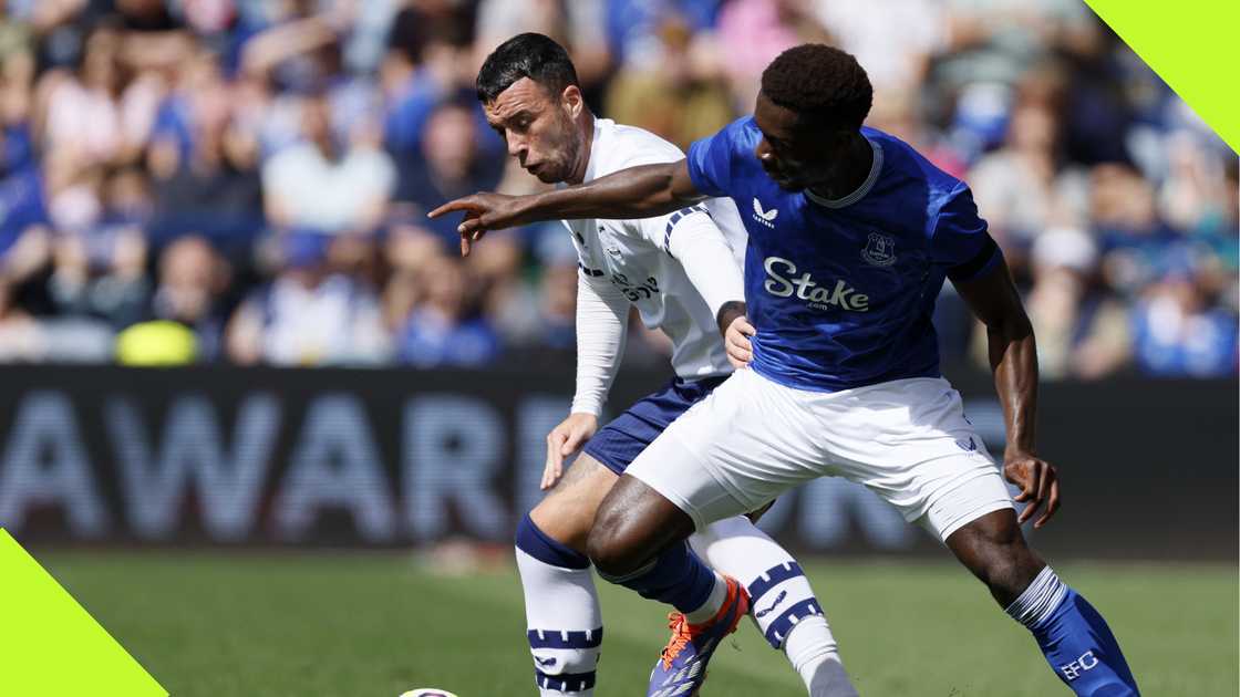 Timothy Iroegbunam in action for Everton