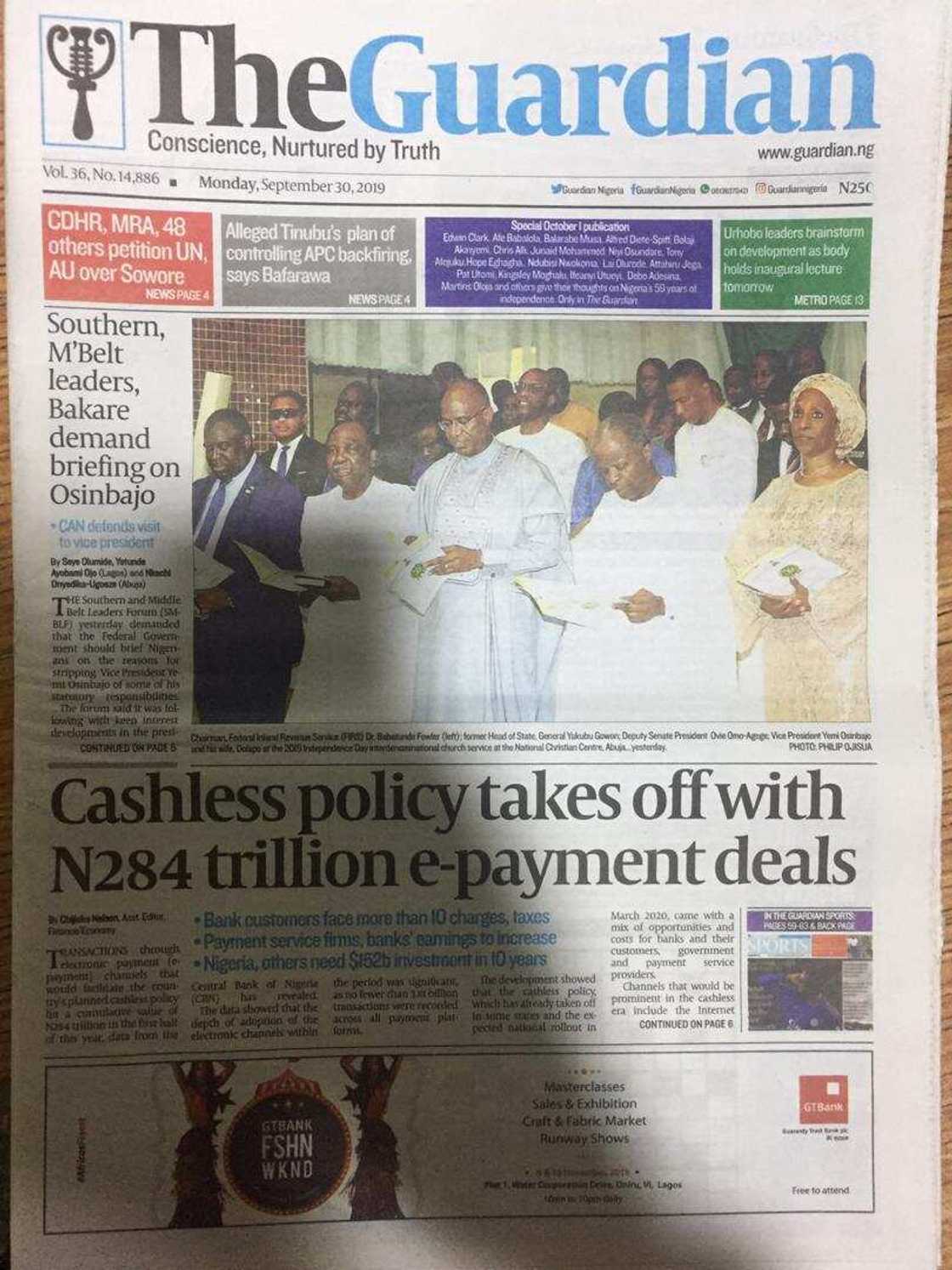 Newspapers review for Monday 30: It's time to end insurgency - Gowon tells military Newspapers review for Monday 30: It's time to end insurgency - Gowon tells military