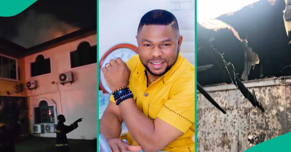 The remains of Yinka Ayefle's Fresh FM fire have been shared online. The remains of Yinka Ayefle's Fresh FM fire have been shared online.